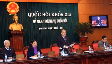 Chủ tịch Quốc hội Nguyễn Sinh Hùng phát biểu tại buổi khai mạc. Ảnh: TTXVN.