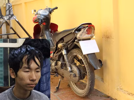 Nguyễn Văn Đạt cùng tang vật vụ án.