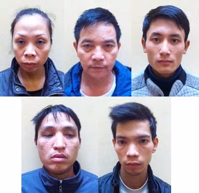 Các đối tượng bị bắt giữ.