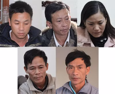 Các đối tượng trong vụ án.