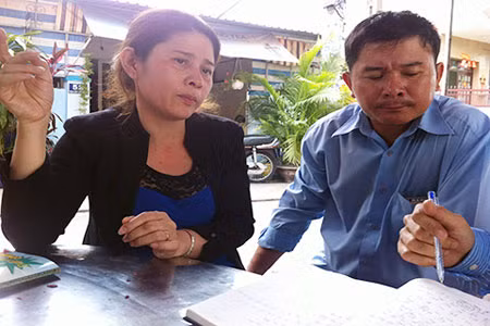 Bà Nguyễn Thị Lệ bức xúc về vụ việc và đang trình báo với cơ quan chức năng.