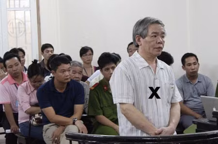 Bị cáo Phạm Trọng Du (X) tại phiên xử.