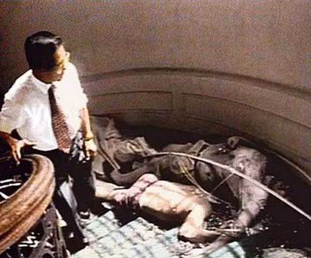 Phiến quân MRTA sửa soạn treo yêu sách đòi hỏi trước tòa dinh thự. Ám hiệu điểm hoả khởi sự cuộc tấn công giải cứu con tin. Tổng thống A. Fujimori thị sát hiện trường bên cạnh xác chết của thủ lĩnh MRTA.
