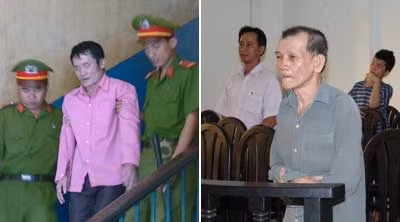 Bị cáo Đấm và Câm tại tòa.