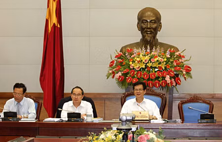 Thủ tướng Nguyễn Tấn Dũng phát biểu kết luận phiên họp. Ảnh:TTXVN.