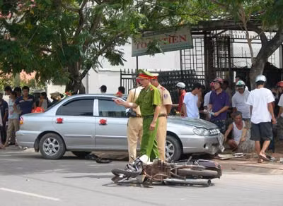 Hiện trường vụ tai nạn.
