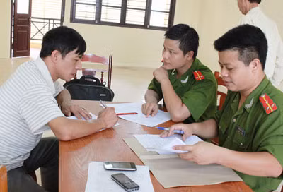 Ông Nguyễn Mạnh Cường - TGĐ Công ty 1-5 tại trụ sở cơ quan Công an chiều 7/9.
