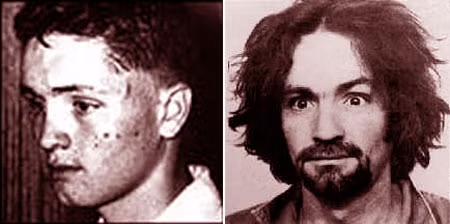 Charles Manson năm 14 tuổi và Charles Manson sau khi gây án.