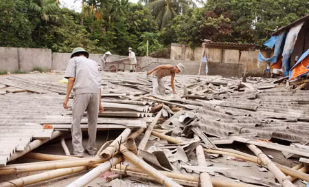 Hiện trường vụ sập chợ trung tâm Vĩnh Bảo.