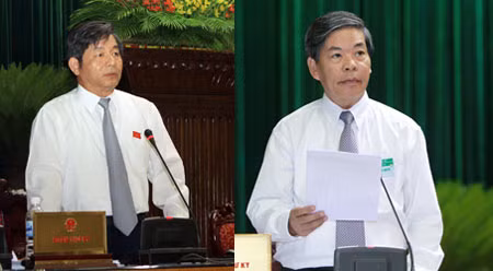 Bộ trưởng Bộ Kế hoạch và Đầu tư Bùi Quang Vinh trả lời chất vấn của đại biểu Quốc hội. Bộ trưởng Tài nguyên & Môi trường Nguyễn Minh Quang trả lời chất vấn của đại biểu Quốc hội. Ảnh: TTXVN.