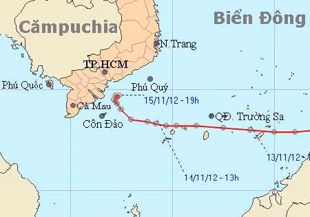 Áp thấp nhiệt đới đã suy yếu và tan dần.