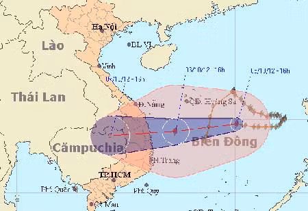 Cơn bão số 7 có nhiều diễn biến bất thường.