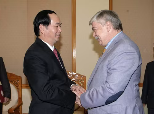 Bộ trưởng Trần Đại Quang và Phó Thư ký Hội đồng An ninh LB Nga Evgeny Vladimirovich Lukyanov.
