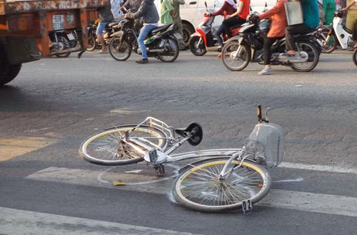 Chiếc xe đạp của em Kiệt.