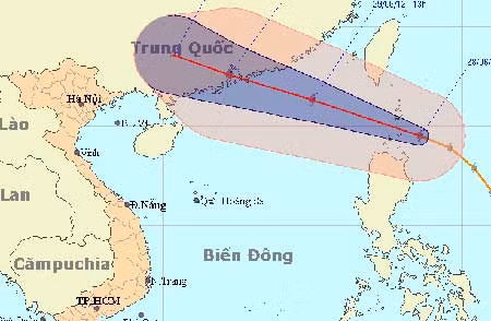 Dự báo hướng đi cơn bão Doksuri