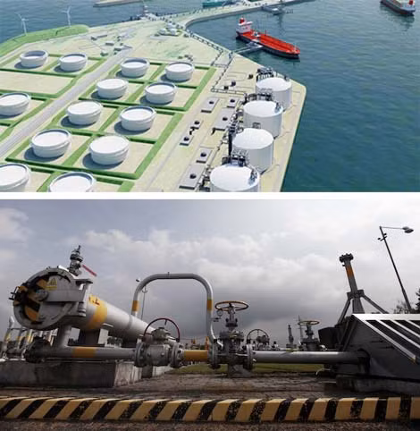 Một trạm tiếp nhận khí hóa lỏng LNG ở Hy Lạp. Đây sẽ nguồn nhiên liệu được EU tận dụng nhằm đối phó với “cuộc chiến khí đốt” từ Nga.