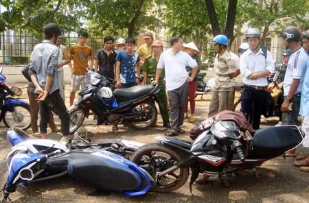 Hiện trường vụ bắt cướp.