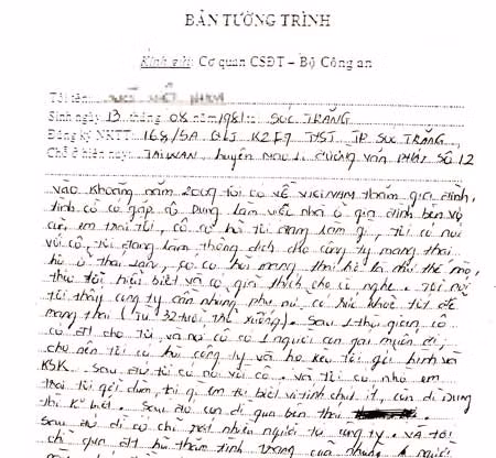 Tường trình của V.V.K.