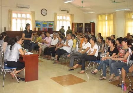 ...diễn ra khá trật tự, nghiêm túc ở Trường Mầm non Chu Văn An.