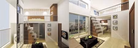 Phối cảnh 1 căn hộ 20,4m2 + 10m2 gác xép.