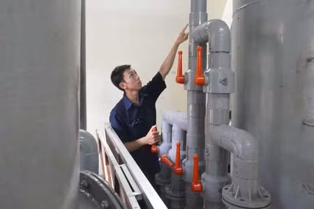 Trạm vận hành hệ thống xử lý nước thải theo tiêu chuẩn 6772-2000 của BV Ung bướu.
