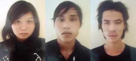 Ba đối tượng trong vụ án.