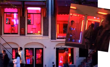 Khu phố đèn đỏ ở Amsterdam.