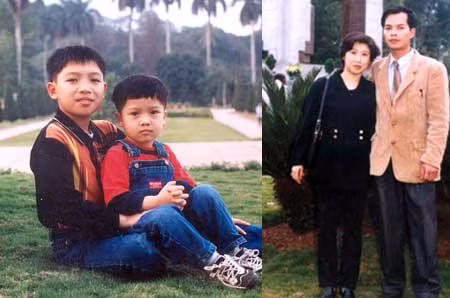 Vợ chồng chị Toàn, anh Hà và hai con trai.