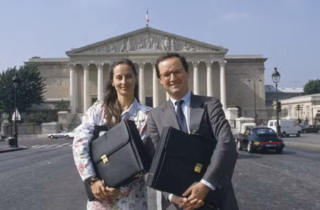 Francois Hollande và Ségolène Royal thời làm việc cho Tổng thống Francois Mitterrand.