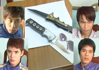 Một số đối tượng và tang vật vụ án.