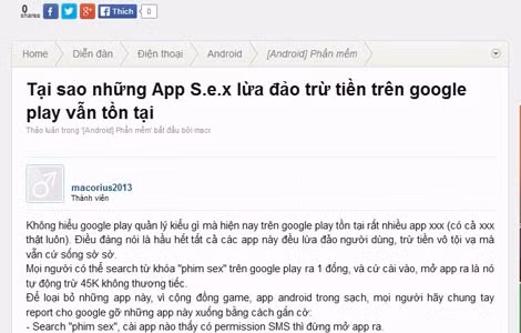 Cư dân mạng bức xúc trước việc bị "gài" link, bán apps có nội dung đồi trụy để thu hút quảng cáo.
