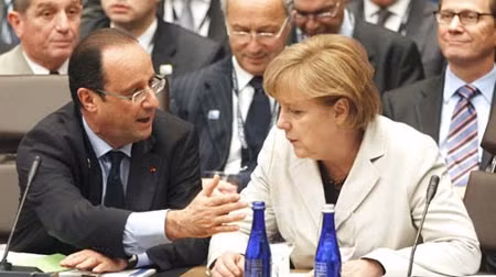 Tổng thống Francois Hollande và Thủ tướng Angela Merkel.