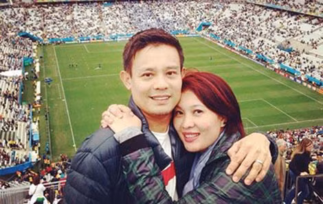 Minh Anh và chồng đi Brazil xem World Cup 2014.