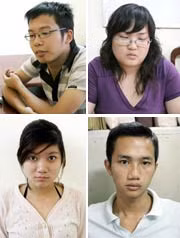 4 đối tượng bị bắt trong vụ án. Ảnh: Trang Dũng.