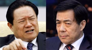 “Con hổ” Chu Vĩnh Khang (trái) và “con cáo” Bạc Hy Lai đã sa lưới pháp luật Trung Quốc vì tội tham nhũng.