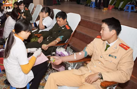 Hơn 350 đoàn viên thanh niên CA Thái Nguyên tham gia hiến máu ảnh 1