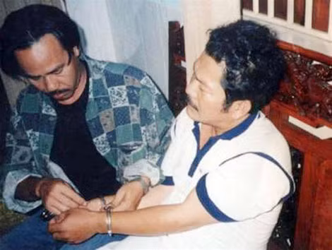 Hoàng “lựu đạn” lúc bị bắt.
