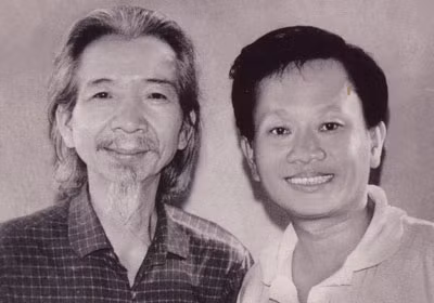 Nhạc sĩ Văn Cao và nhạc sĩ Hồng Đăng năm 1984.