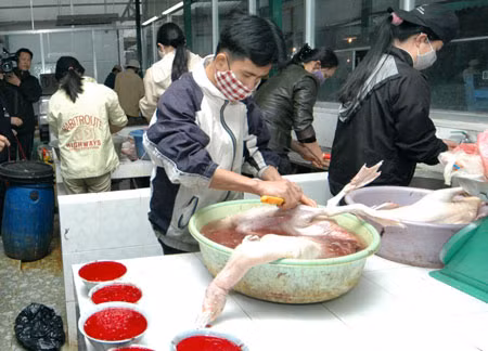 Tiết canh là món ăn tiềm ẩn nhiều nguy cơ gây bệnh. Ảnh minh họa: Duy Khánh.