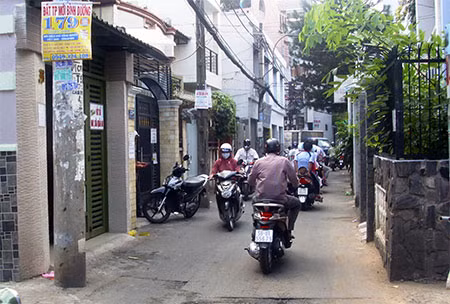Đoạn đường ông Thịnh bị đâm.