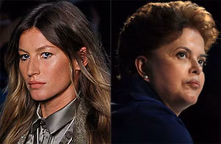 Gisele Bundchen (trái) và Dilma Rousseff, nữ Tổng thống Brazil.