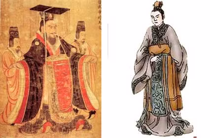 Tào Phi (trái) và Tào Thực.