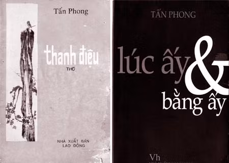Bìa tập thơ "Thanh điệu" và tập "Lúc ấy và bằng ấy" của nhà thơ Tấn Phong.