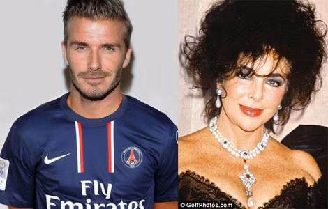 Danh thủ David Beckham và nữ hoàng điện ảnh Liz Taylor.