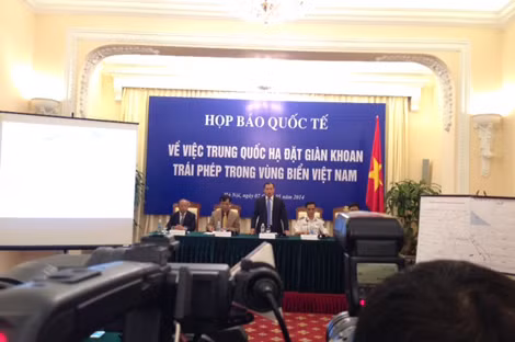 Cuộc họp báo quốc te về việc Trung Quốc xâm phạm vùng biển Việt Nam được tổ chức chiều 7/5.