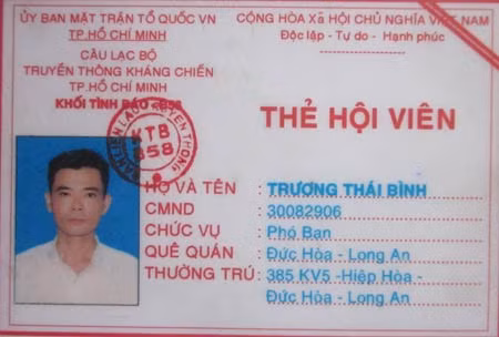 Thẻ hội viên B58 "trung tướng" Bình.