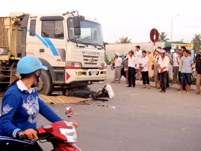 Hiện trường vụ tai nạn.