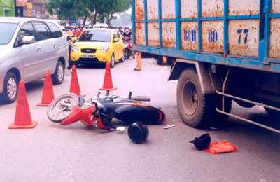 Hiện trường vụ tai nạn tại đường Nguyễn Trãi. Ảnh: Chí Công.