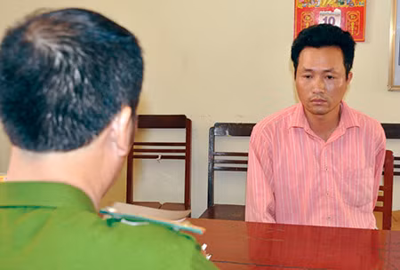 Đối tượng Hiệp tại cơ quan CSĐT Công an tỉnh Ninh Bình.