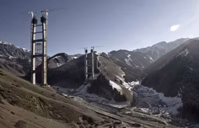 Một đoạn đường cao tốc đang được xây dựng tại Kyrgyzstan do Trung Quốc làm chủ đầu tư.